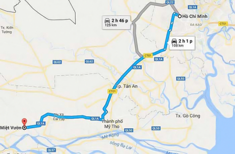 Hướng dẫn đường đi từ Sài Gòn đến Tiền Giang gần và nhanh nhất