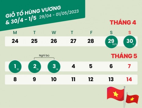 Lịch nghỉ lễ 30/4 và 1/5 năm 2023 - Lễ 30/4 được nghỉ mấy ngày?