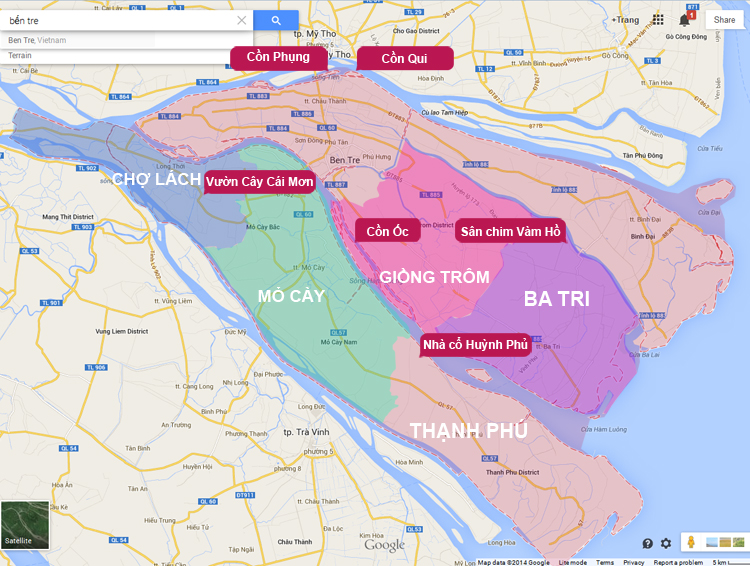 huong dan duong di tu tphcm den ben tre nhanh nhat