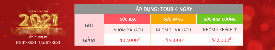 Tour du lịch Tết Dương Lịch 2021